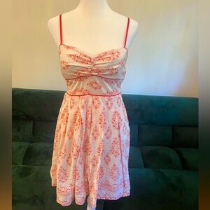 Red lace babydoll dress